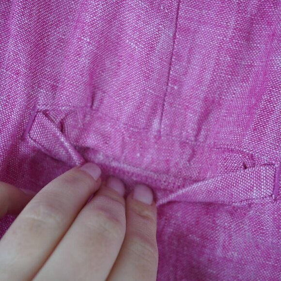 EUC Talbots Fuschia Cropped Linen Pull-on Pants‎ Size 8 - Picture 8 of 10